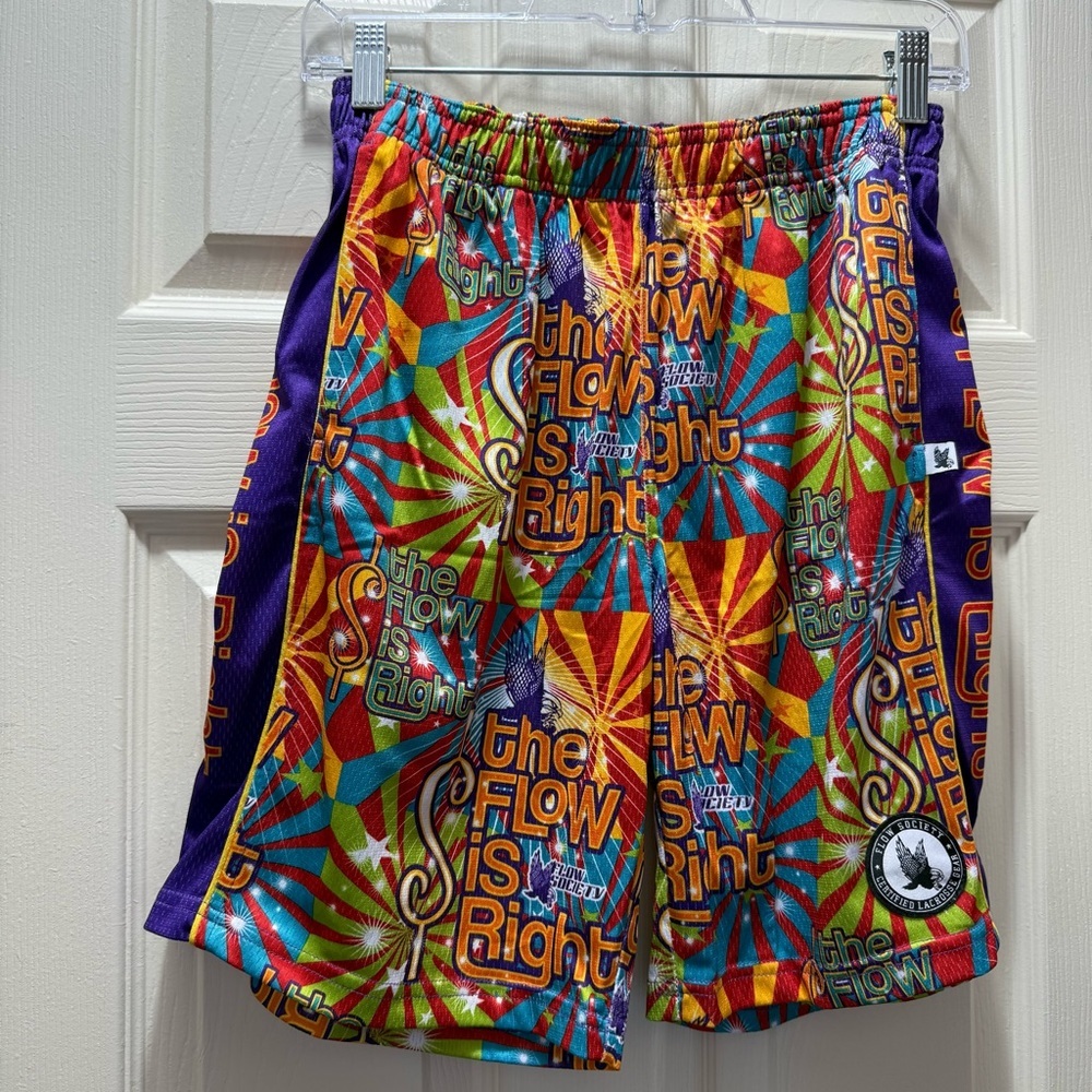 Flow Society Youth Large Lacrosse shorts “The Flow is Right”